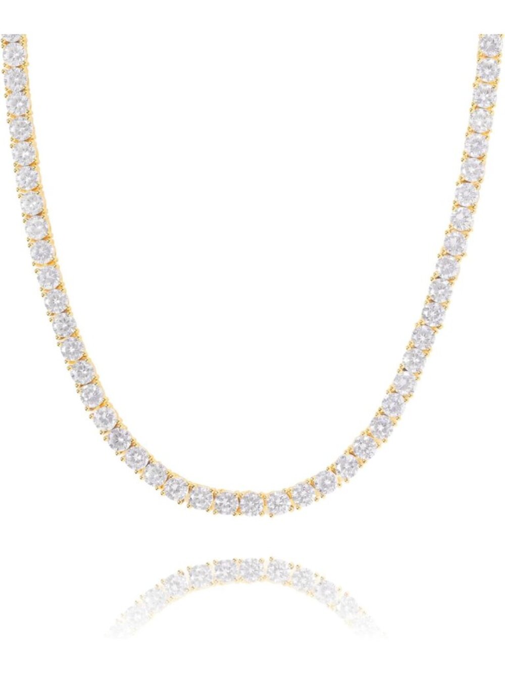Gold Plated Tennis Necklace for Women & Men, Iced Out Cubic Zirconia Choker